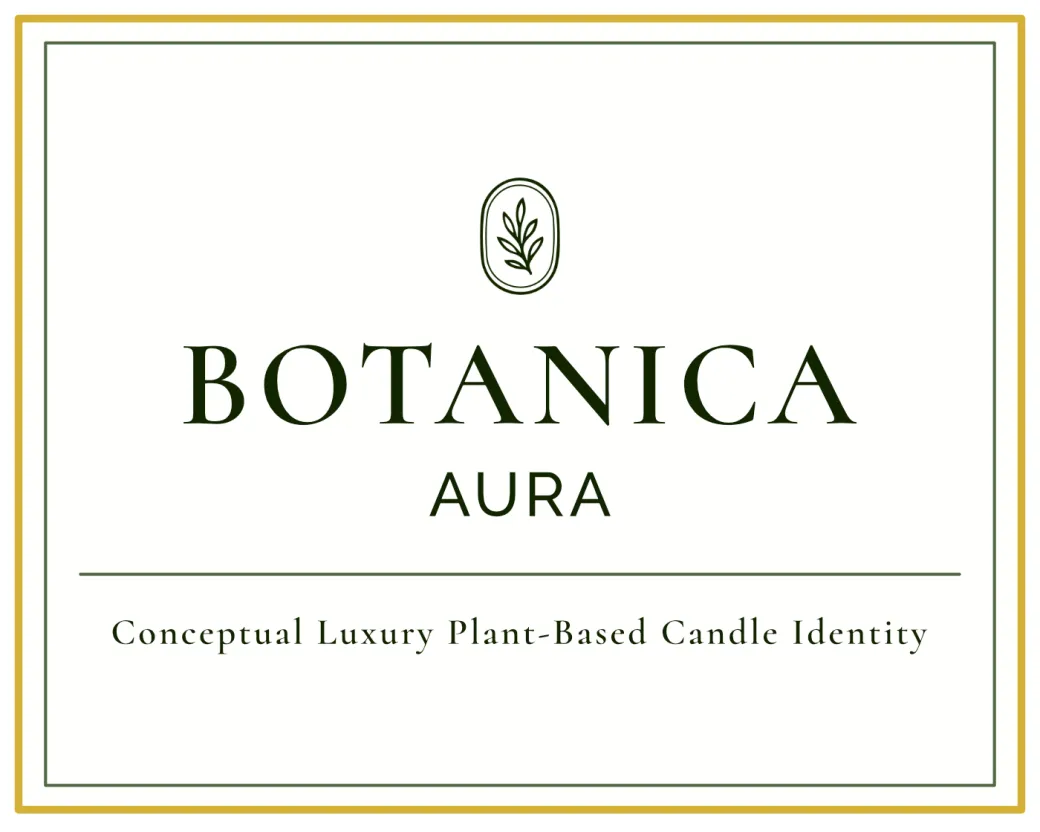 Botanica Aura luxury plant-based candle identity cover.