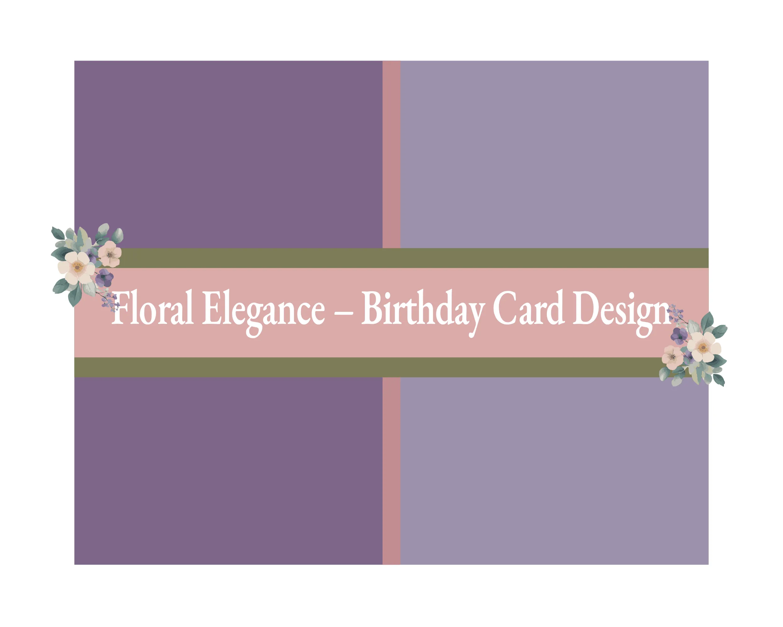 Floral Elegance birthday card design.