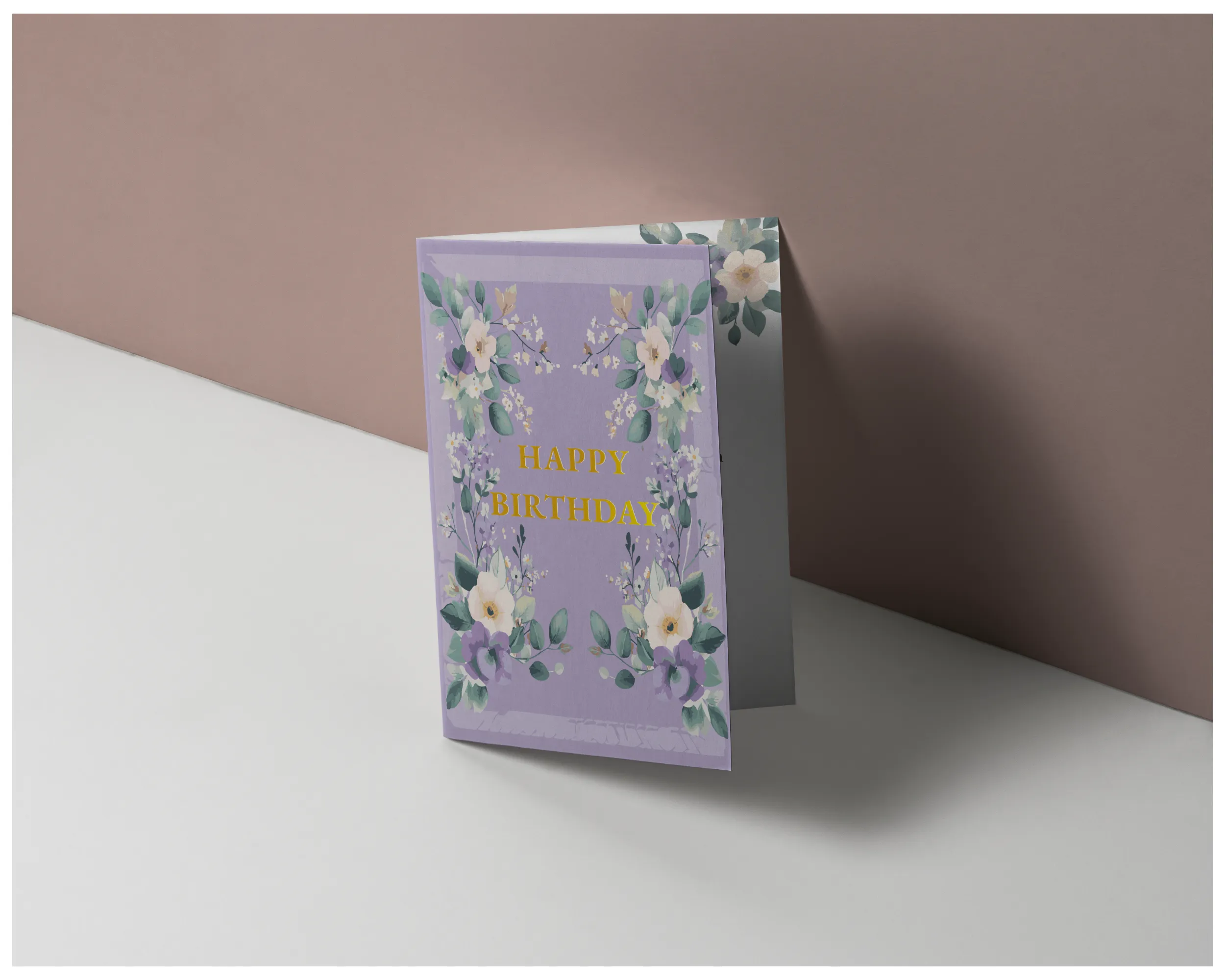 Floral Elegance birthday card mockup set.