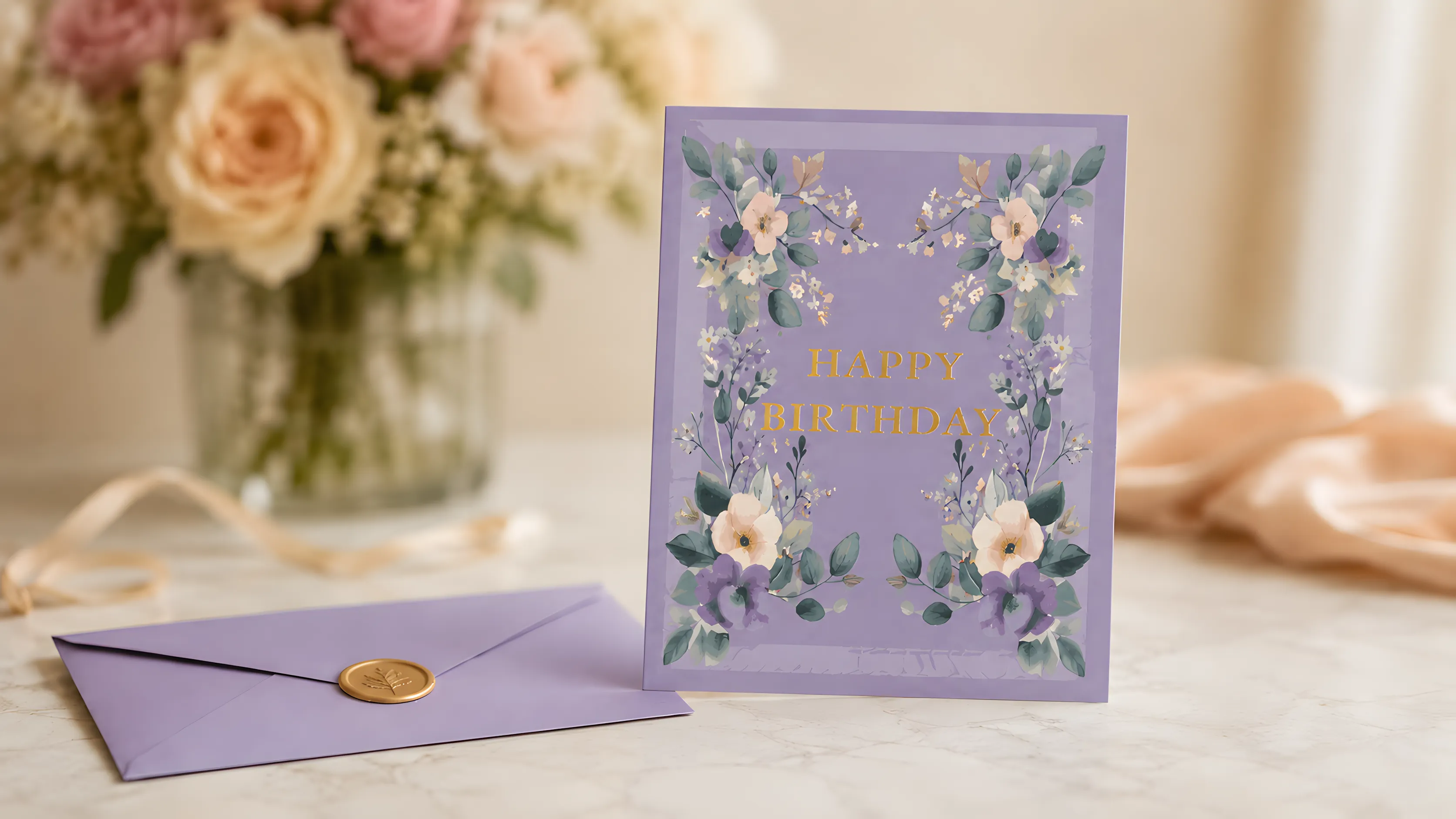 Floral Elegance birthday card row preview.