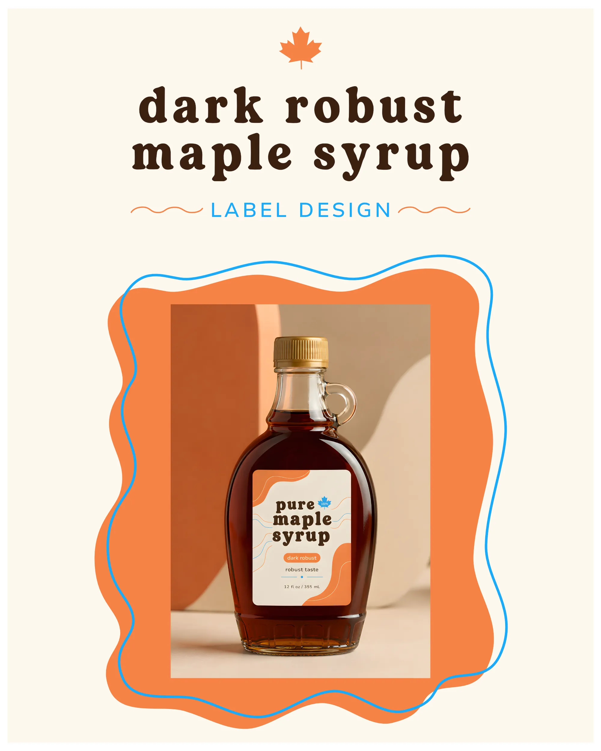 Pure Maple Syrup label presentation board.