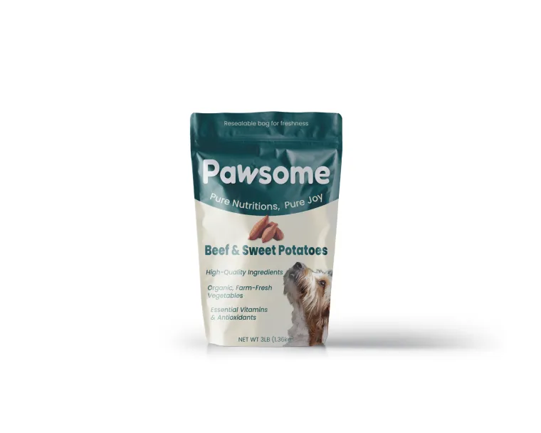 Pawsome packaging presentation detail.
