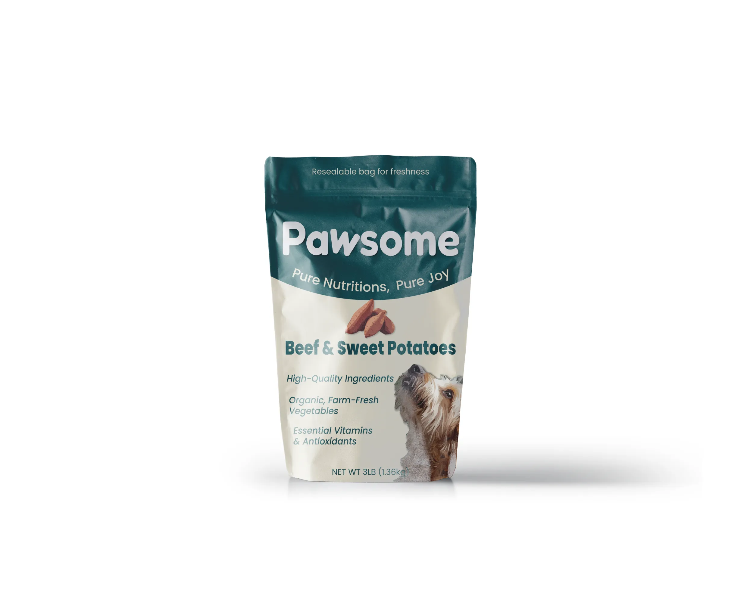 Pawsome packaging presentation detail.