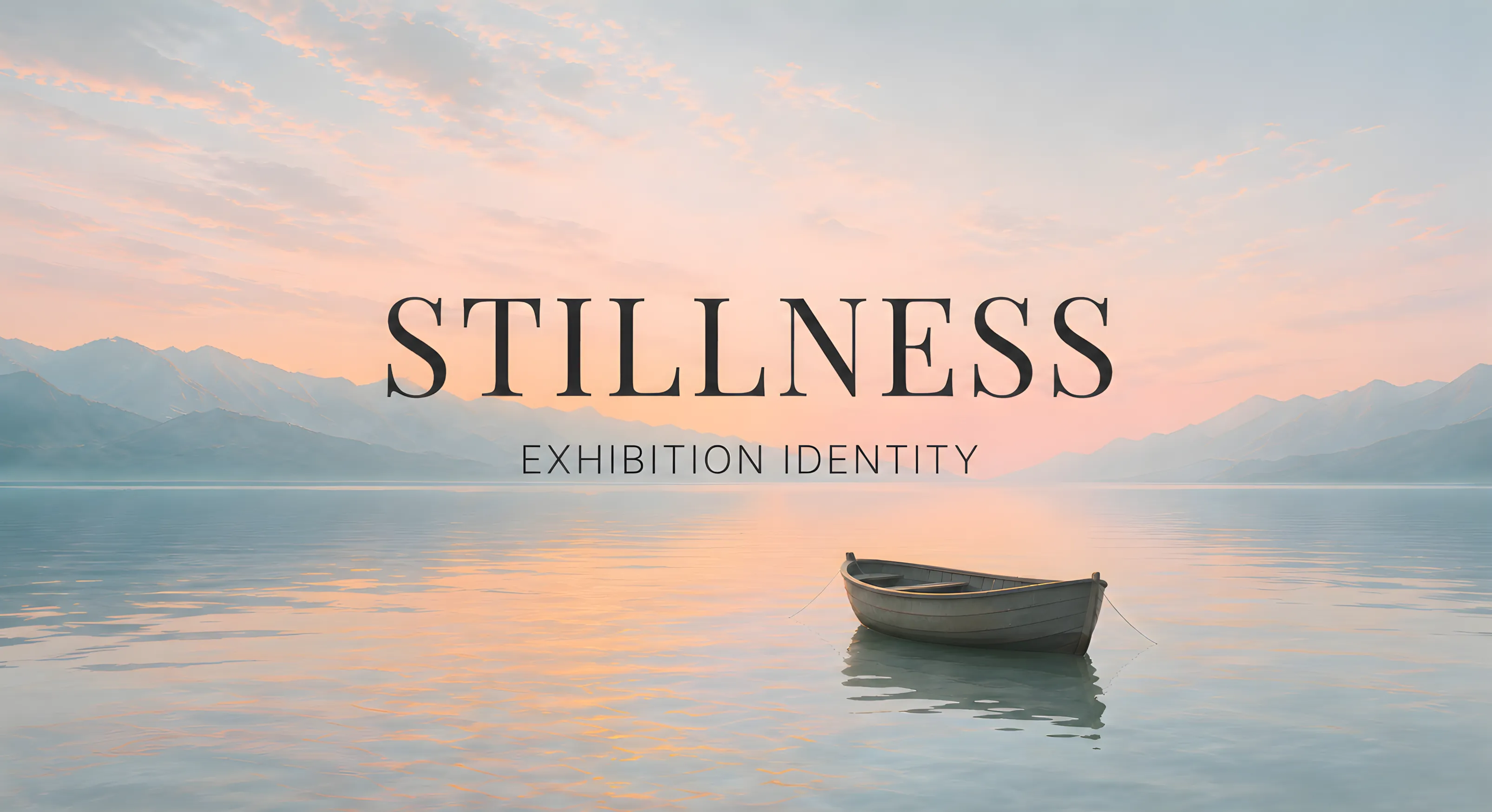 Stillness exhibition identity row preview.