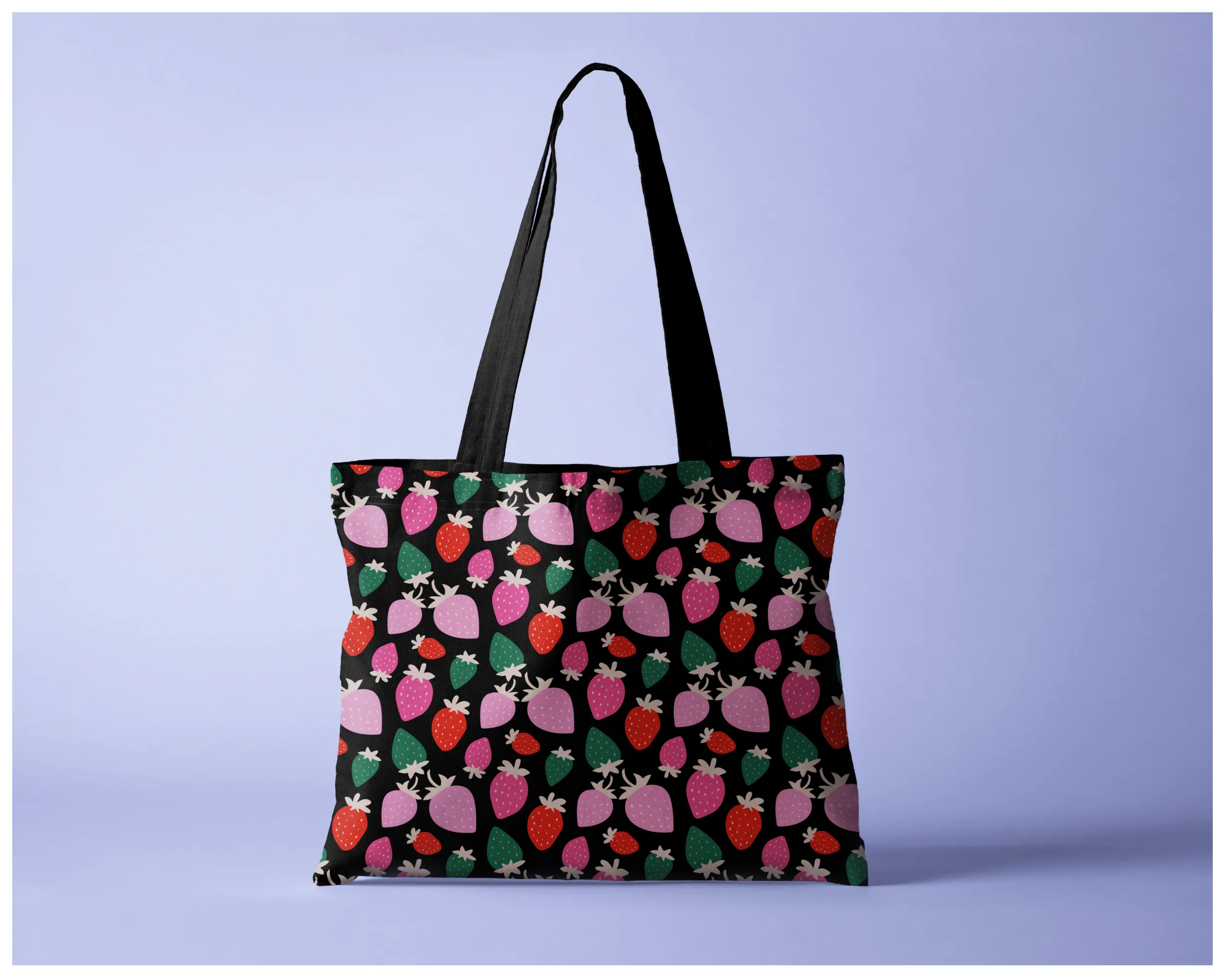Vibrant Strawberry pattern detail.