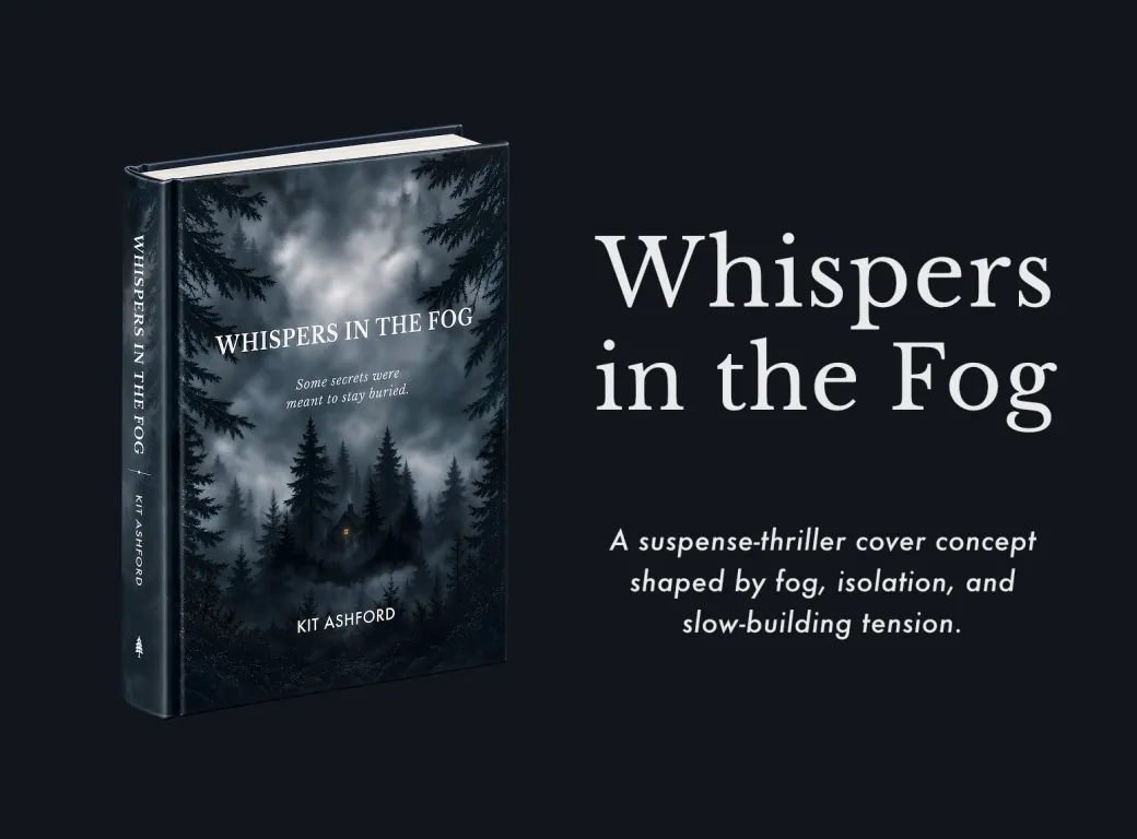 Whispers in the Fog book cover design.