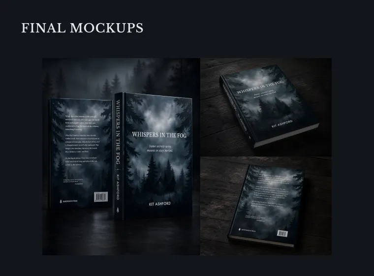 Whispers in the Fog final print mockups.